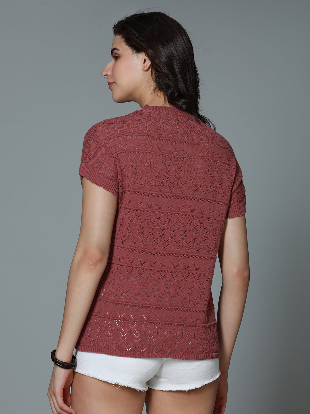 Crochet Cotton Extended Short Sleeve Top