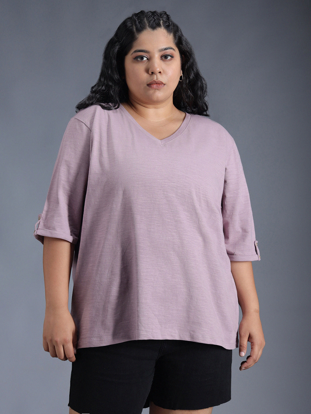 Plus Size Drop-Shoulder Sleeves Oversized T-Shirt