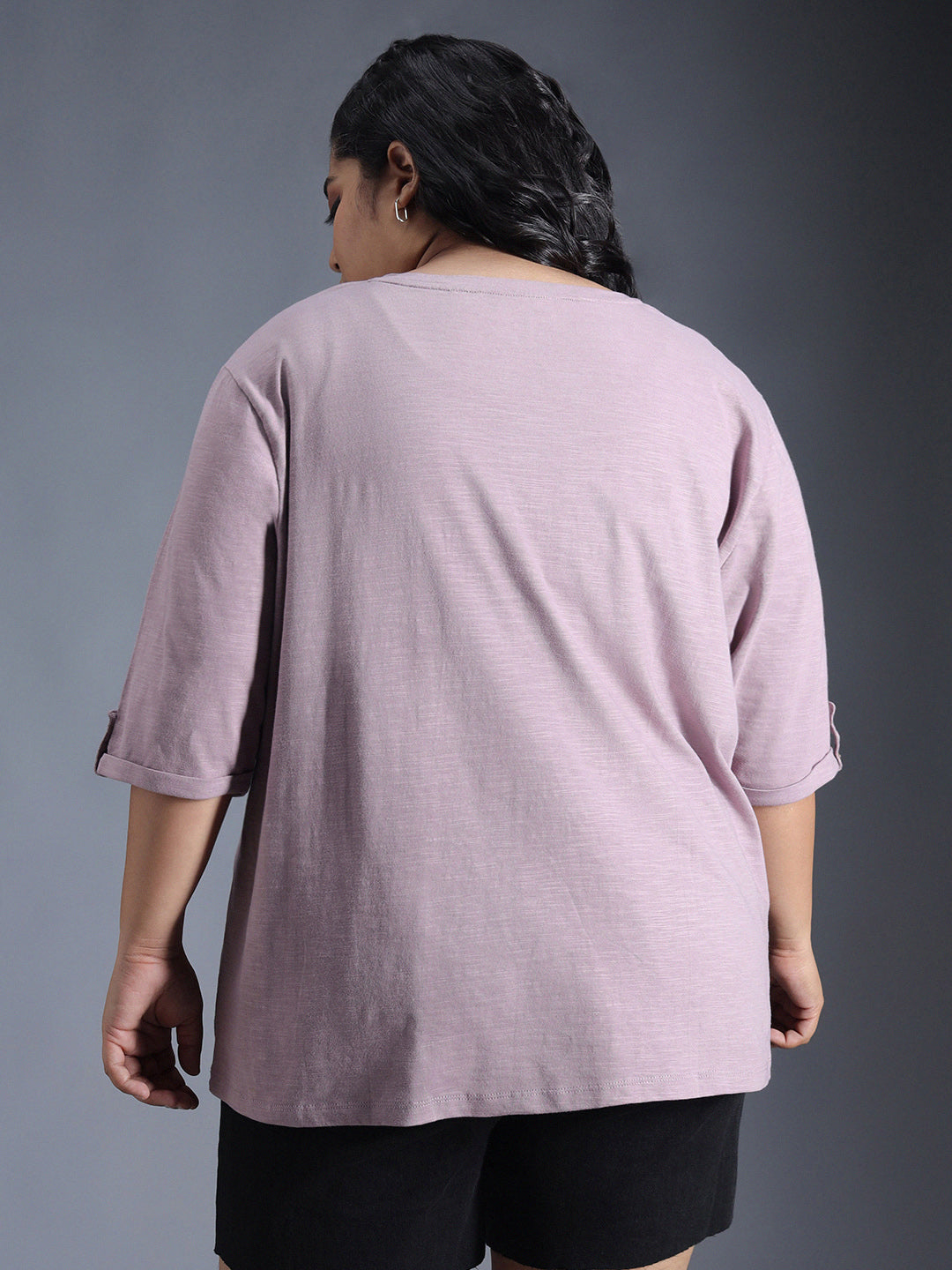 Plus Size Drop-Shoulder Sleeves Oversized T-Shirt