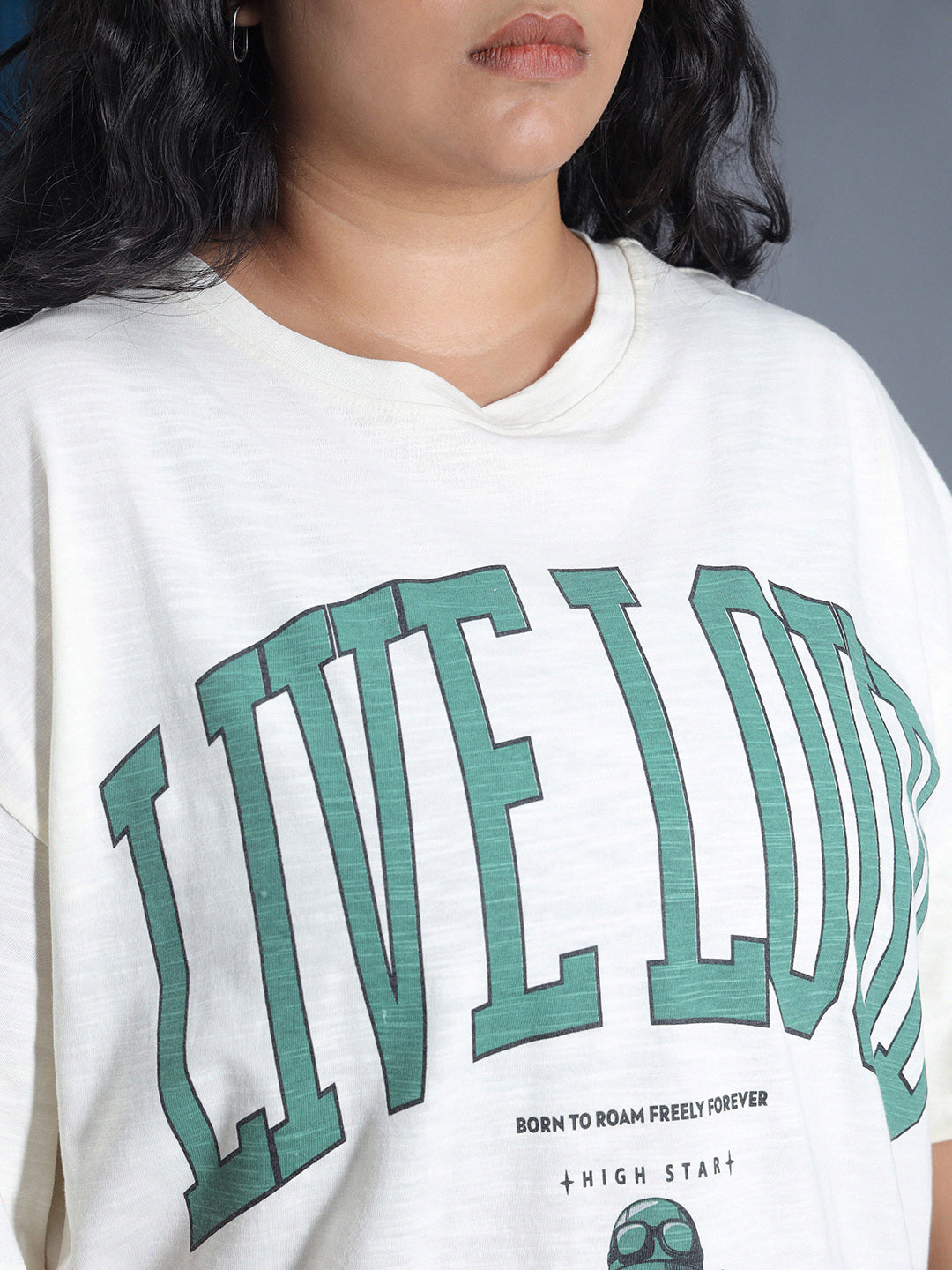 Plus Size Typography Printed Oversized Casual T-Shirt