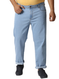 Men Plus Size Blue Relaxed Fit Stretchable Jeans