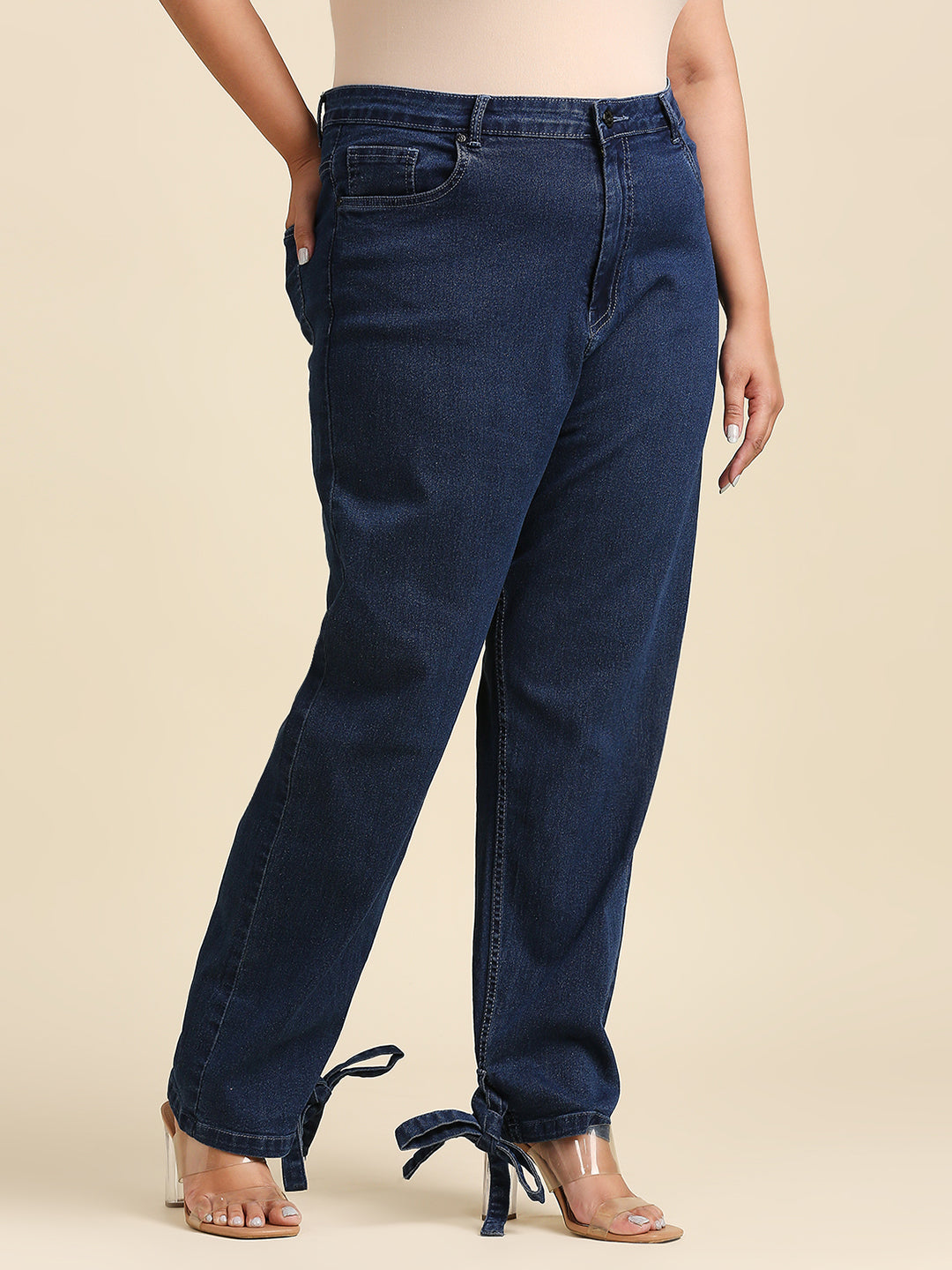 Women Plus Size Blue High-Rise Stretchable Jeans