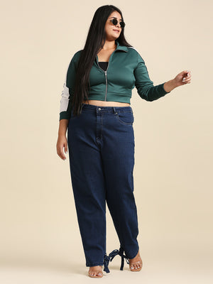 Women Plus Size Blue High-Rise Stretchable Jeans