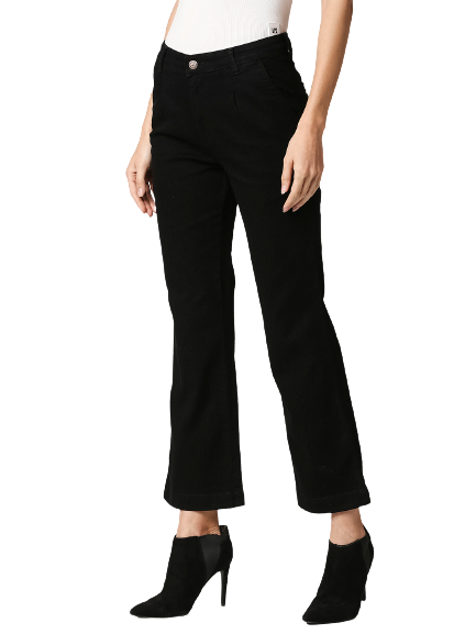 Women Black Bootcut Stretchable Jeans