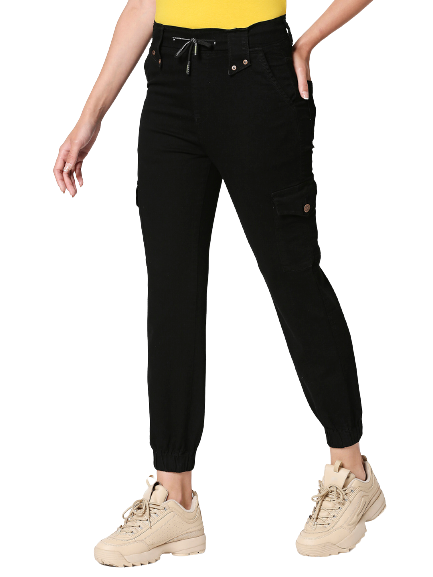 Women Black Jogger Jeans