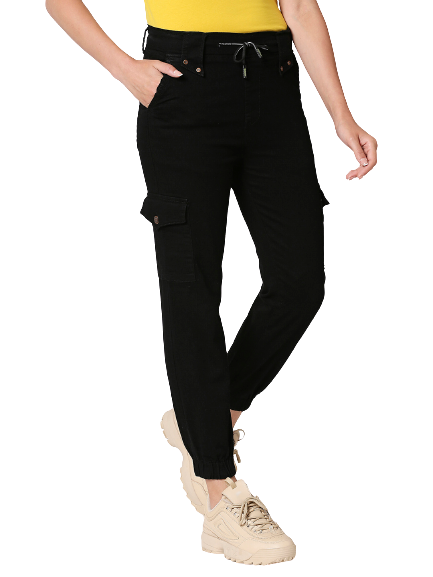 Women Black Jogger Jeans