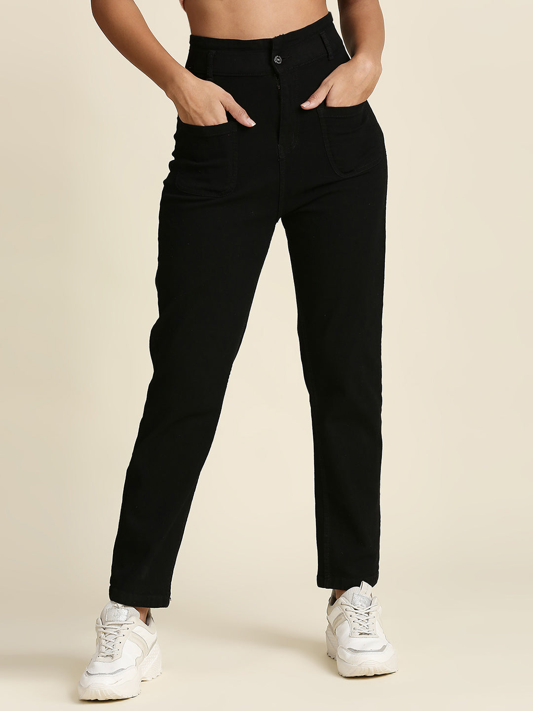 Women Black High-Rise Stretchable Jeans