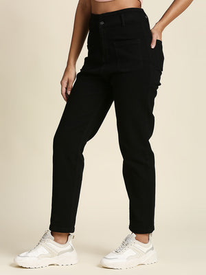 Women Black High-Rise Stretchable Jeans