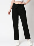 Women Black Straight Fit Stretchable High-Rise Jeans