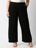 Women Plus Size Black wide leg Palazzos