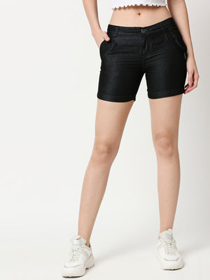 Women High-Rise Denim Shorts