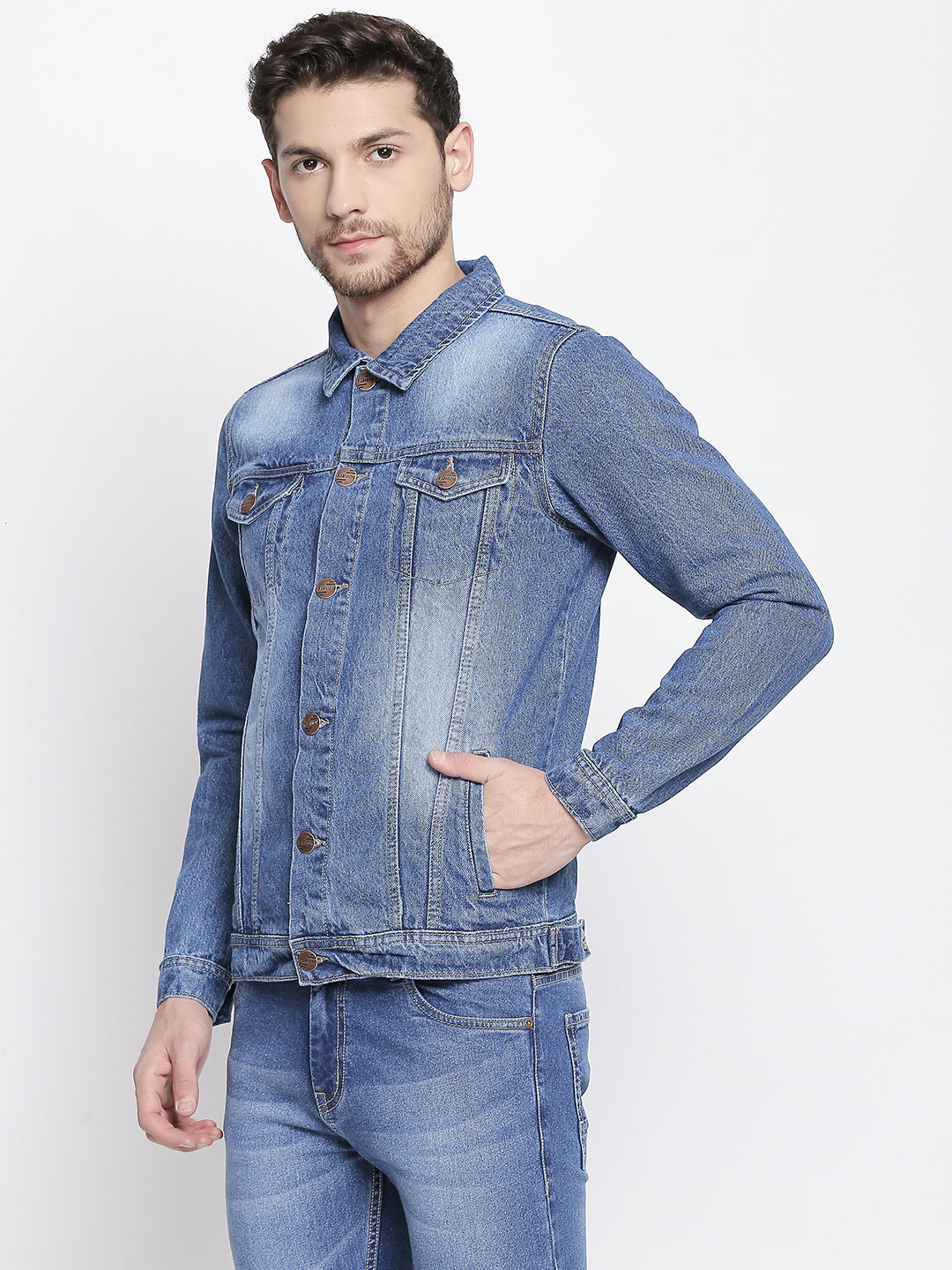 Men Washed Denim Jacket