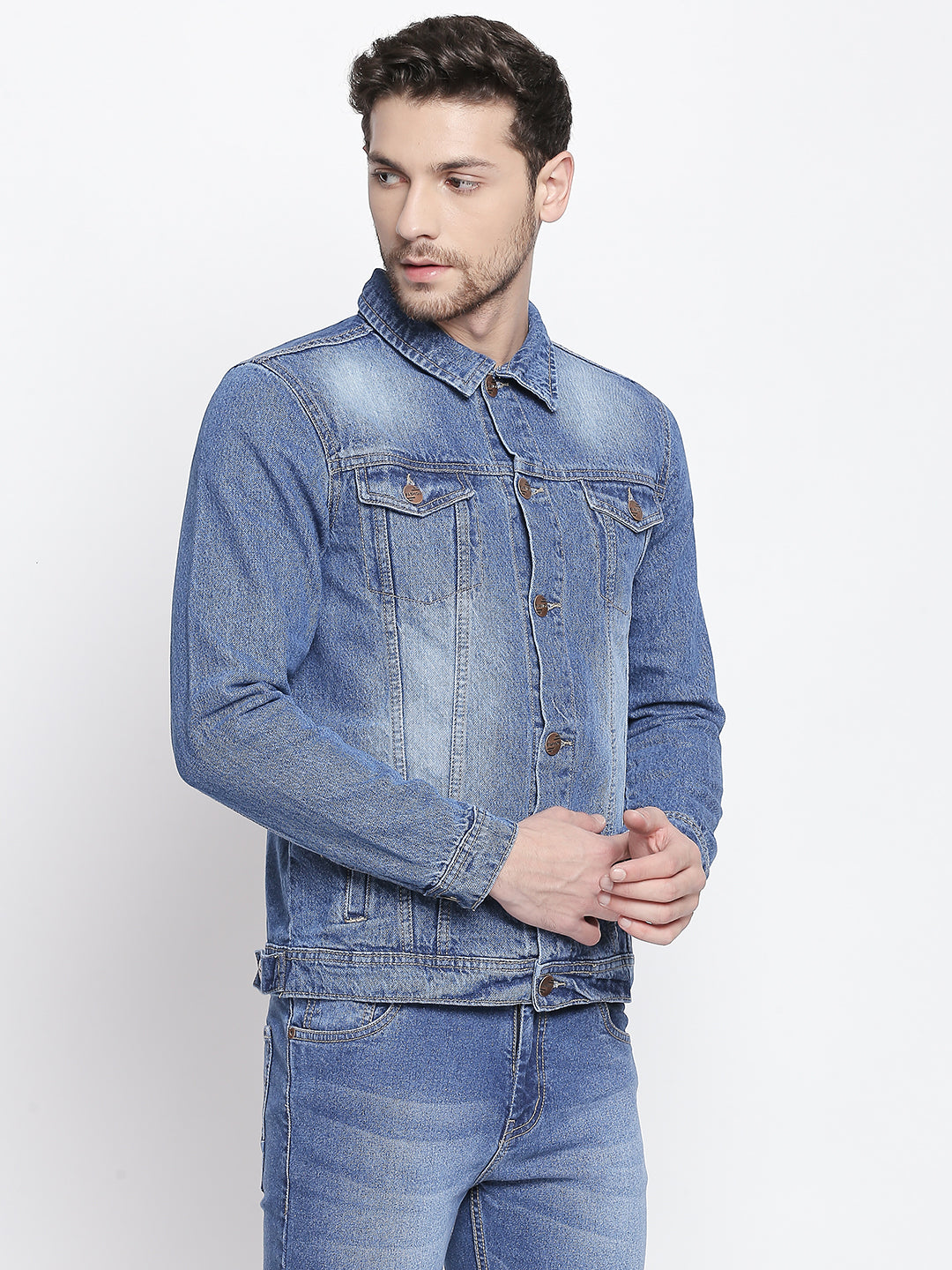 Men Washed Denim Jacket